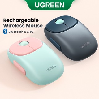Chuột không dây, UGREEN MU102|4 nút im lặng,|Bluetooth 5.0 và 2.4G không dây|với bộ thu USB Mini