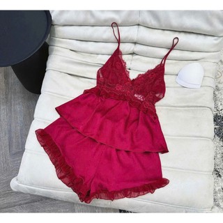 B133 Bộ đồ ngủ 2 dây lụa cao cấp 3 món xuân hè 2026 từ Phương Linh Underwear