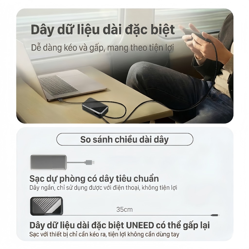 【CCC】UNEED Sạc dự phòng 30000mAh, sạc nhanh không dây PD35W, Có kèm phích cắm Thích hợp iP14-17 Samsun | BigBuy360 - bigbuy360.vn
