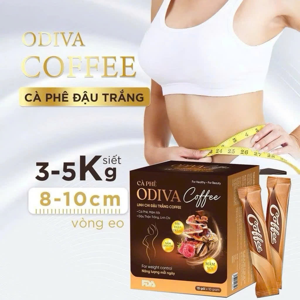Odiva Coffee Chính Hãng Cao Cấp - Cà phê Odiva giảm cân hoàn hảo kiểm soát cân nặng dáng đẹp eo thon hộp 15 gói