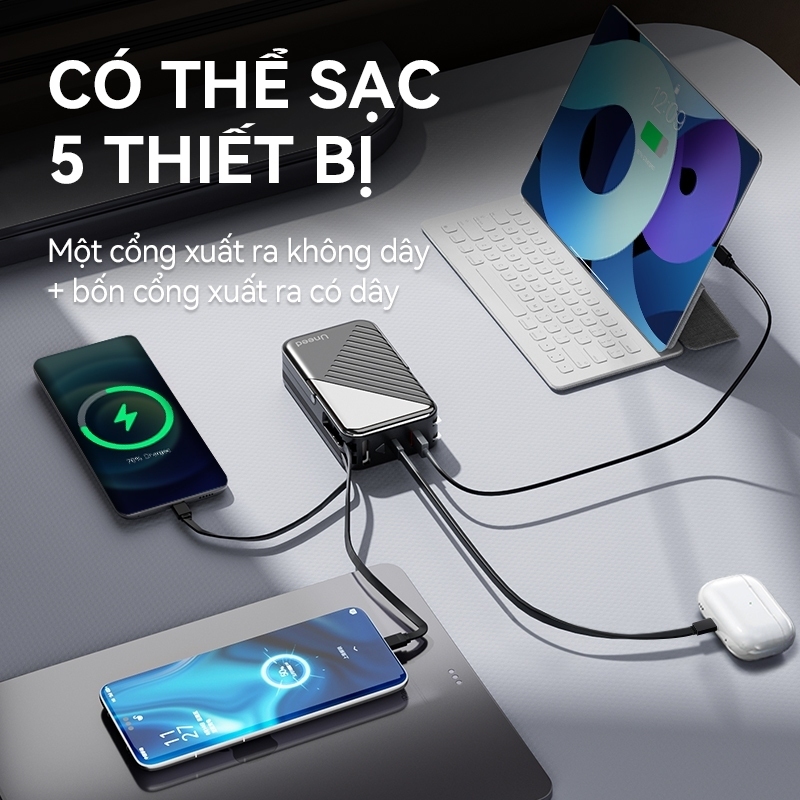 【CCC】UNEED Sạc dự phòng 30000mAh, sạc nhanh không dây PD35W, Có kèm phích cắm Thích hợp iP14-17 Samsun | BigBuy360 - bigbuy360.vn