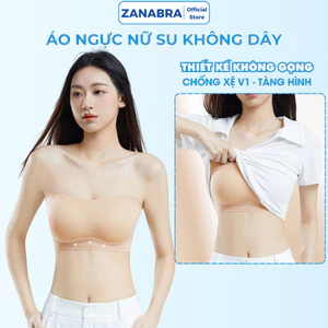Áo ngực không gọng cup ngang viền silicone chống tuột, Áo ngực không dây mút mỏng tạo form tự nhiên A2382