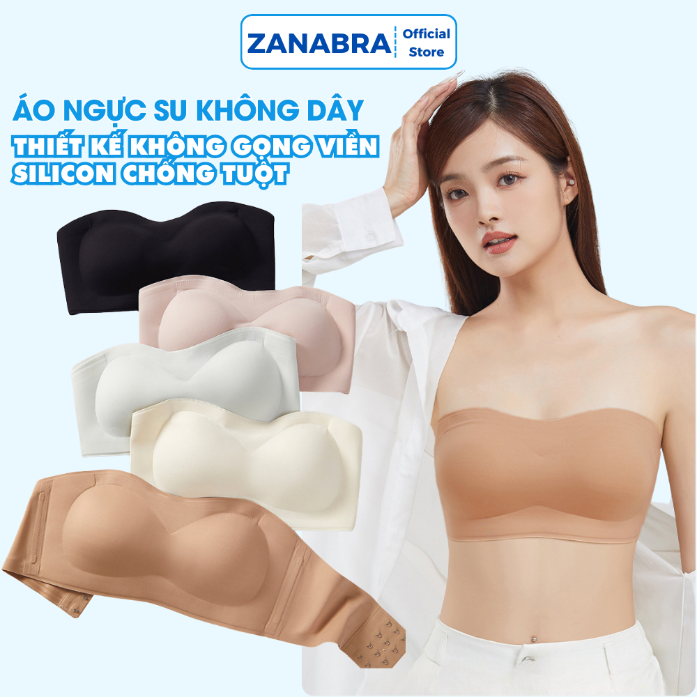 [ MẪU MỚI ] Áo ngực không gọng cup ngang viền silicone chống tuột, Áo ngực không dây mút mỏng tạo form tự nhiên A2382
