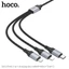 Cáp Sạc HOCO X102 3 Trong 1 Dài 1m – Type-C / Micro / Đầu 8 Chân 2.4A, Dây Sạc Đa Năng Bền Chắc