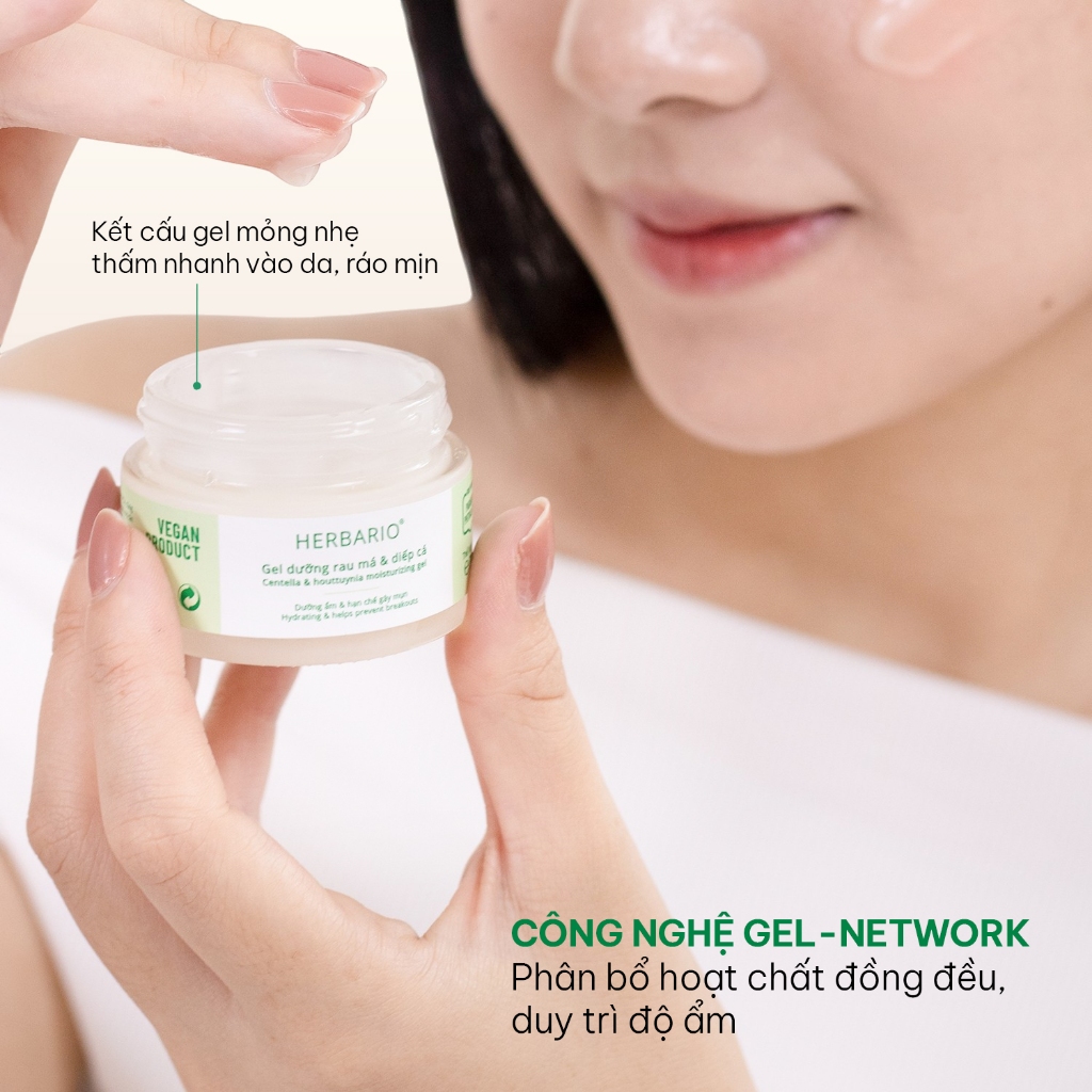 Gel dưỡng rau má & diếp cá 30ml Herbario thuần chay