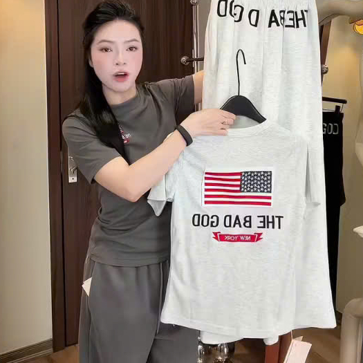 Set Áo Thun Zip Mix Quần Suông The Bad God KCloset Chất Cotton Mềm Mịn NA144