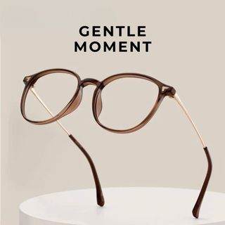 Gọng kính thời trang nữ form tròn GENTLE MOMENT gọng kim loại chống ánh sáng xanh chống tia UV kiểu dáng xinh GMK967