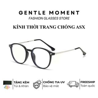 Gọng kính cận nữ thời trang GENTLE MOMENT gọng tròn kim loại chống ánh sáng xanh chống tia UV đi học đi chơi GMK967