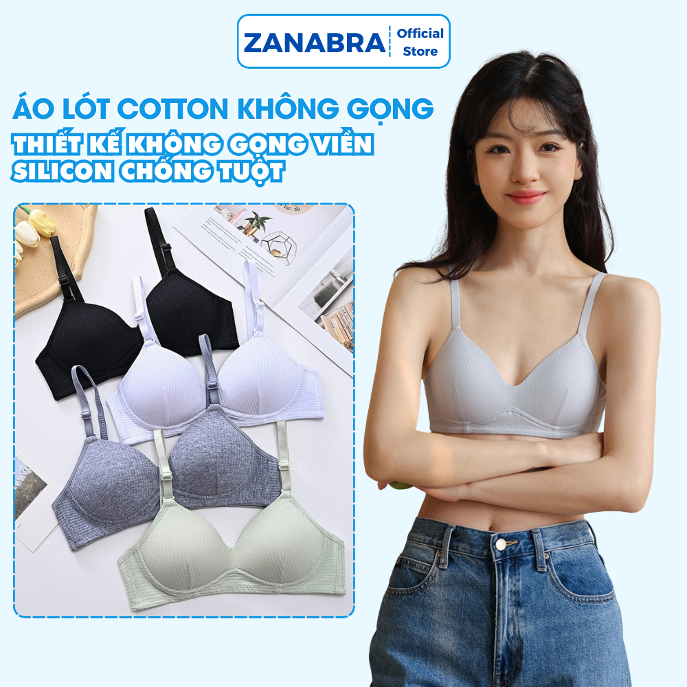 Áo ngực nữ mặc áo dài không gọng mút mỏng, áo lót nữ chất cotton mềm mại thoáng khí ZANABRA A409