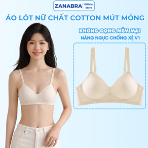 Áo ngực nữ mặc áo dài không gọng mút mỏng, áo lót nữ chất cotton mềm mại thoáng khí ZANABRA A409