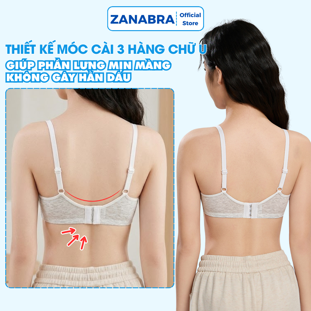 Áo ngực nữ mặc áo dài không gọng mút mỏng, áo lót nữ chất cotton mềm mại thoáng khí ZANABRA A409