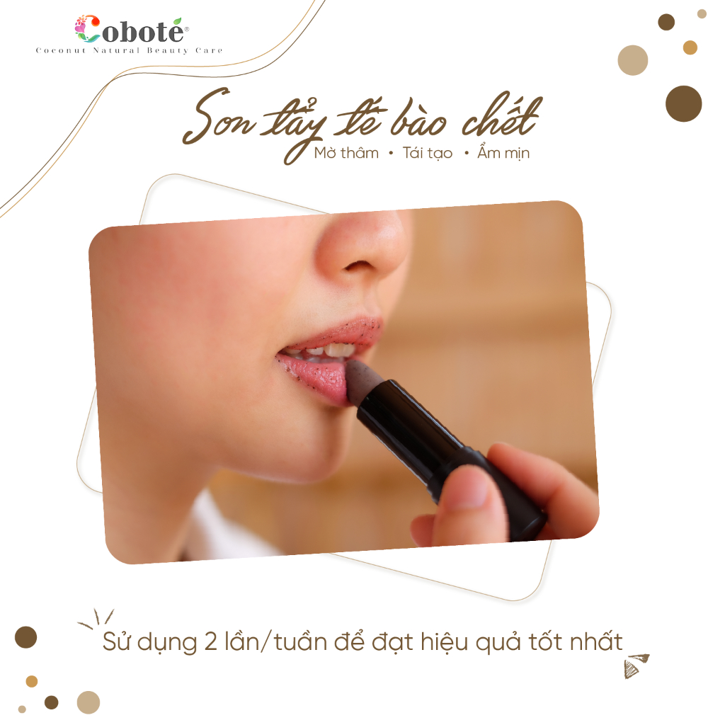 Son tẩy tế bào chết môi cà phê - Natural Lip Scrub Làm Sạch Lớp Sừng Trên Môi