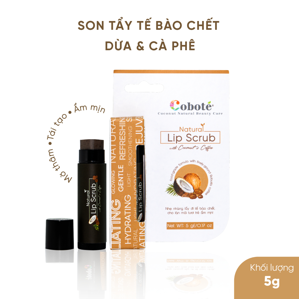 Son tẩy tế bào chết môi cà phê - Natural Lip Scrub Làm Sạch Lớp Sừng Trên Môi