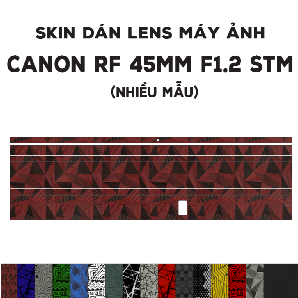 Skin dán Lens Canon RF 45mm f1.2 STM (Nhiều mẫu) | Decal Film 3M dán bảo vệ ống kính máy ảnh 45 mm