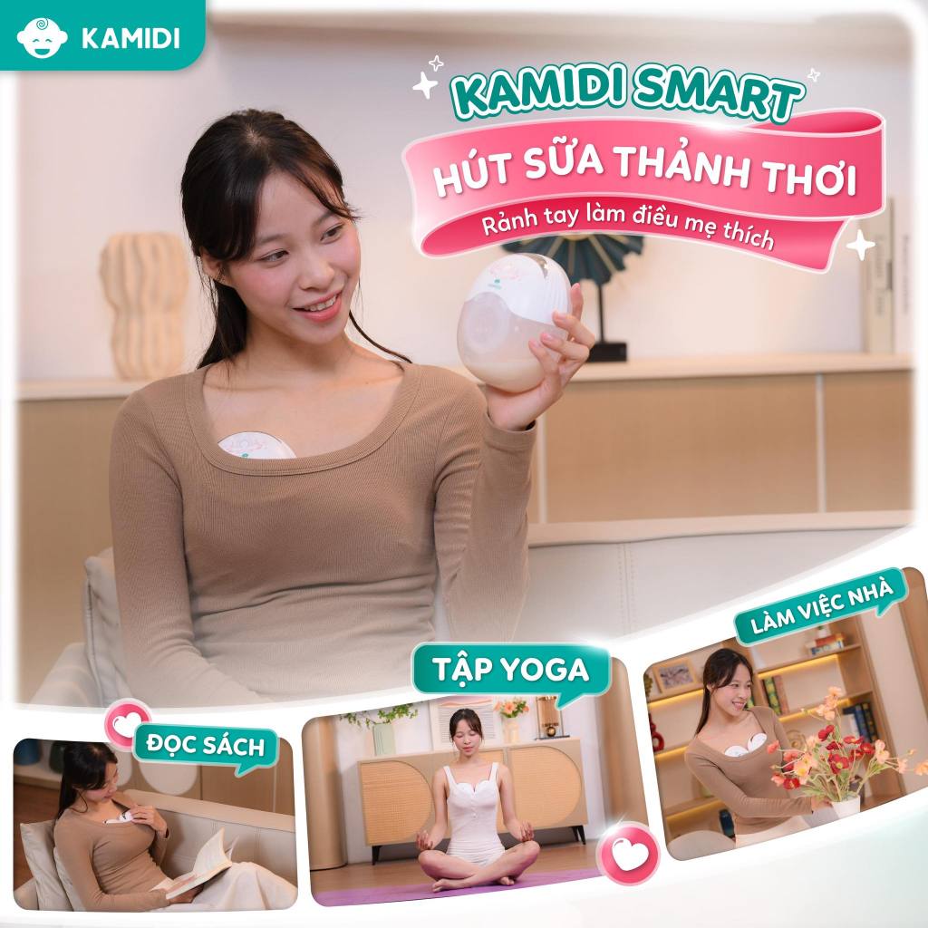 [HỎA TỐC HCM HN] Phiên Bản Cốp Đôi - 2 Máy Hút Sữa Không Dây Kamidi Smart - Máy Hút Sữa Rảnh Tay - Máy Hút Sữa Cho Mẹ