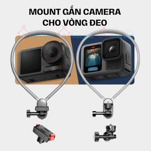 Mount gắn camera hành trình/hành động cho vòng đeo cổ có khớp chuyển đổi với mount nam châm