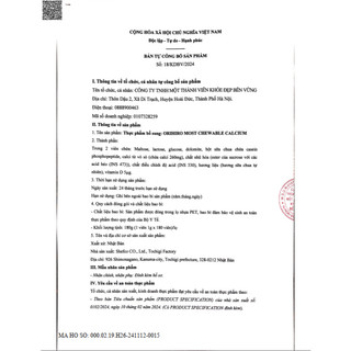 Viên Nhai Bổ Sung Canxi Vị Sữa Chua MOST Orihiro 180 Viên