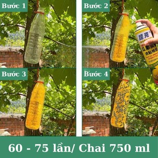Bẫy ruồi vàng chai 800ml thế hệ mới - Hiệu quả với cả ruồi đực, ruồi cái gây hại cho cây ăn trái và rau hoa màu，k025