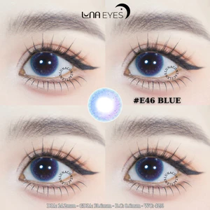 Lens mắt E46 Blue màu xanh tím chấm sao tự nhiên, size vừa - LUNA EYES brand