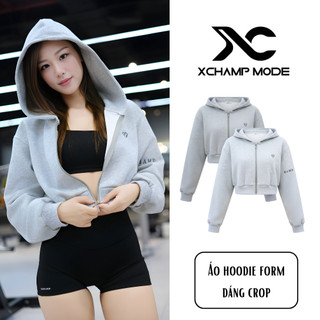 Áo khoác gió hoodie zip form dáng crop nỉ 2 da ( không đổ lông / không xù ) HOODIE01
