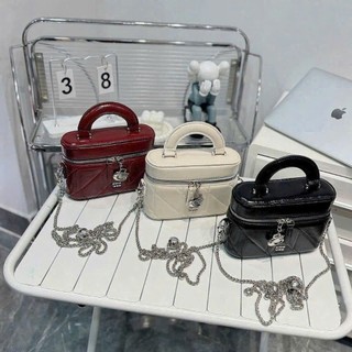 Túi xách nữ dáng hộp dập vân cao cấp, túi cầm tay nữ dây xích sang trọng MIE BAG