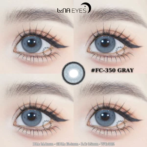 Lens mắt FC-350 Gray màu xám đục có viền tự nhiên, size nhỏ - thương hiệu LUNA EYES