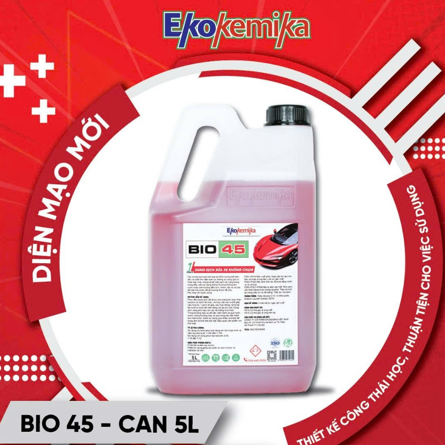 NƯỚC RỬA Ô TÔ - XE MÁY KHÔNG CHẠM VÀ RỬA KHOANG ĐỘNG CƠ EKOKEMIKA ITALY BIO 45-5L
