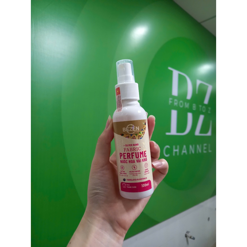 Xịt Thơm Quần Áo Xả Vải Khô Bezen 100ml Tinh Dầu Thơm  Lưu Hương Làm Mềm Vải Khử Mùi Hôi Ẩm Mốc