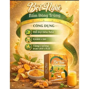 Bột Nghệ Nấm Đông Trùng Hộp 12 Gói Chính Hãng Cao Cấp ✔️️️ Hỗ trợ tiêu hóa kiểm soát cân nặng duy trì vóc dáng gọn gàng