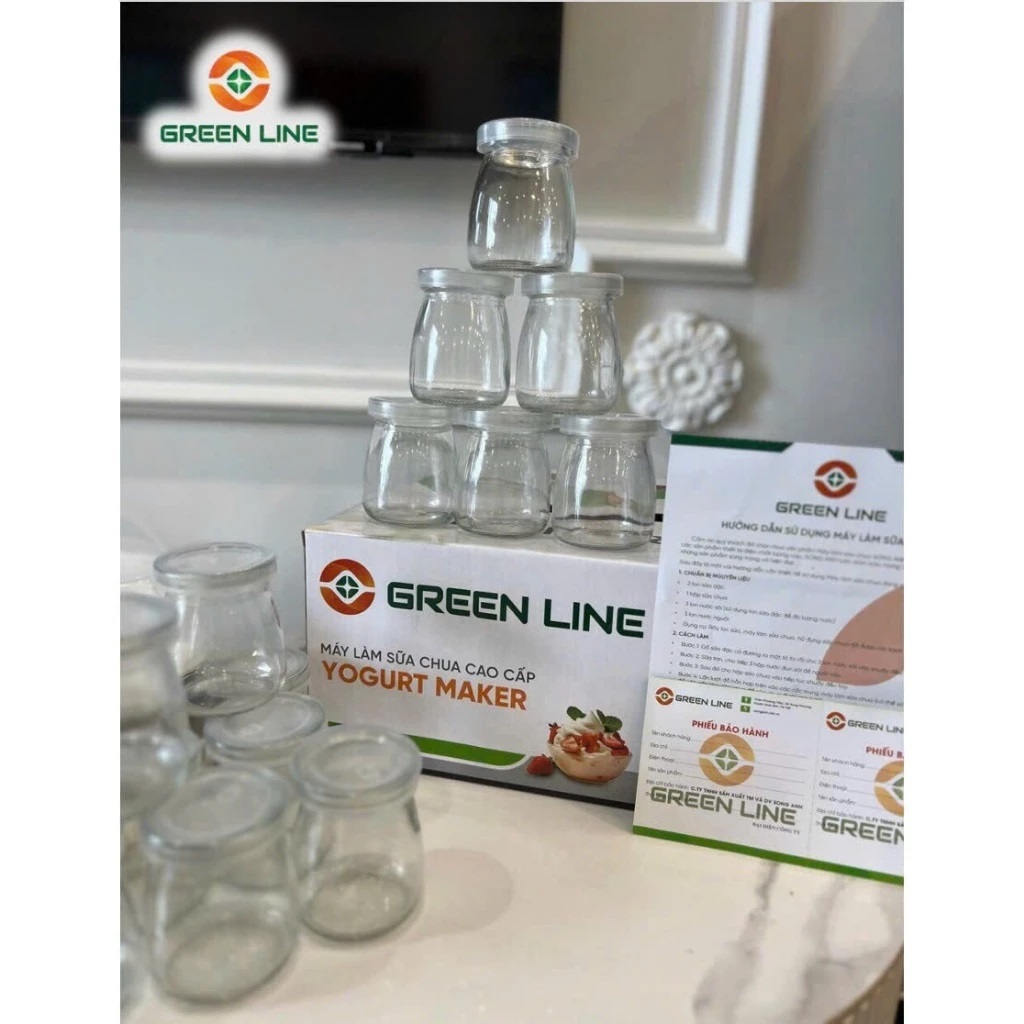 Máy làm sữa chua Green Line bảo hành chính hãng kèm 15 hũ thủy tinh tiện lợi