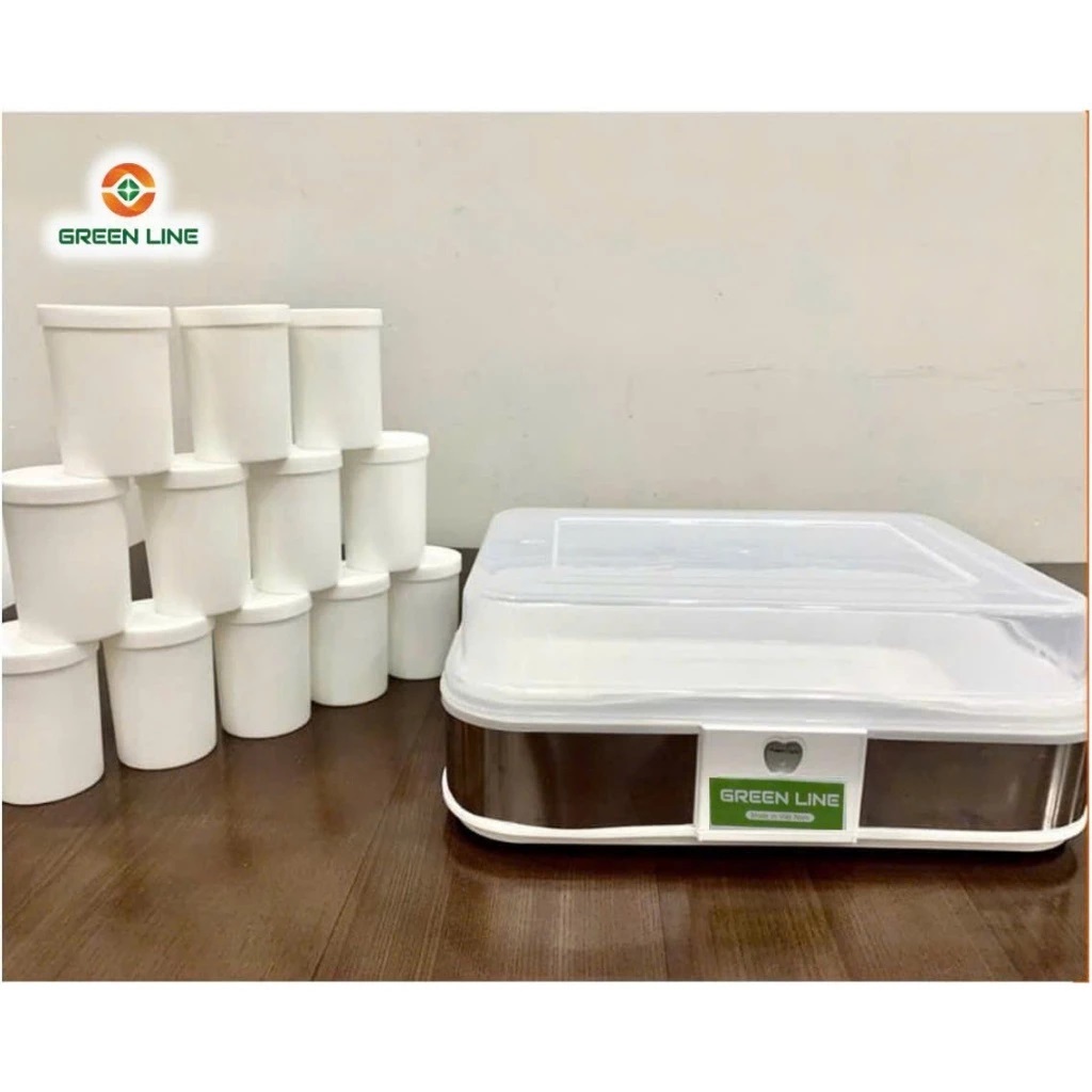 Máy làm sữa chua Green Line bảo hành chính hãng kèm 15 hũ thủy tinh tiện lợi