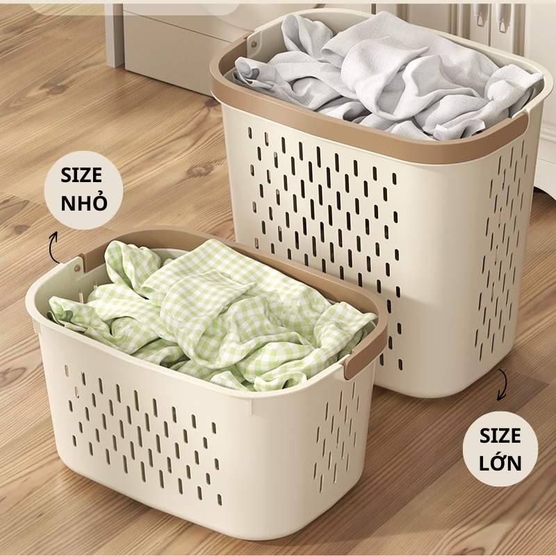 Giỏ Đựng Quần Áo Bẩn Để Nhà Tắm Có Quai Xách, Giỏ Đựng Đồ Quần Áo Bẩn Đa Năng Có Tay Cầm  TitiHome