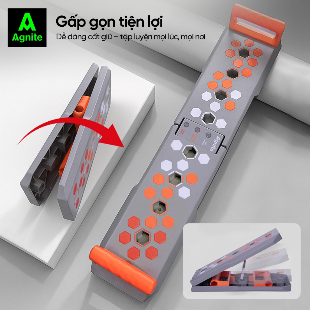 [Voucher 15%] Dụng cụ chống đẩy gấp gọn, hít đất push up stand chịu lực 200kg tập ngực tay vai tại nhà Agnite