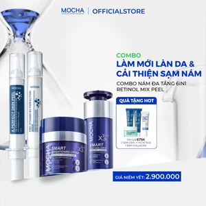 Combo Nám Đa Tầng Mocha & Retinol Mix Peel Hỗ Trợ Cải Thiện Nám Chuyên Sâu, Giúp Da Mịn Màng