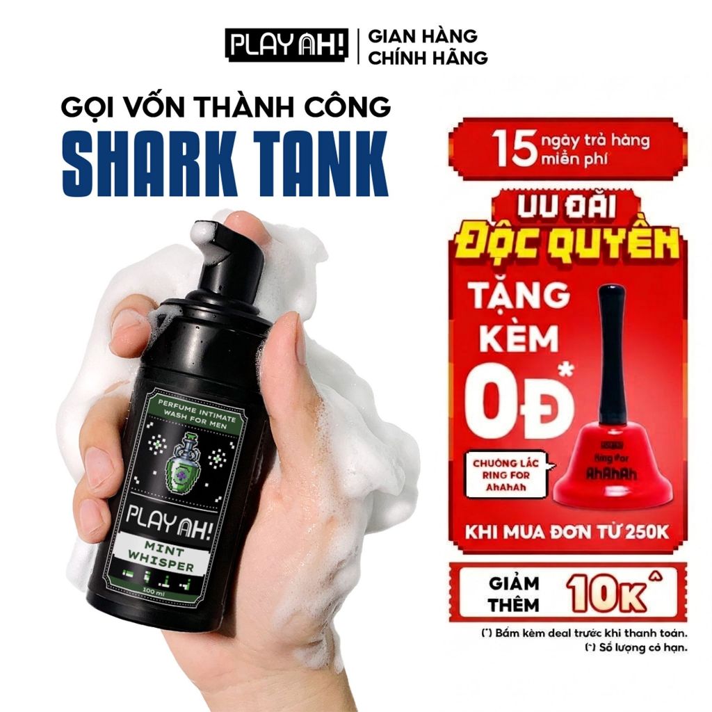 Bọt Dung Dịch Vệ Sinh Nam PlayAh! Dark Indulgence hương Chocolate/Mint Whisper/Franklin tạo bọt 100ml