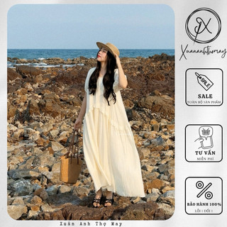 [ V4 ] Váy maxi bèo giữa tay chun - Xuananhthomay