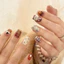 Nailbox [ Mã M34 ] Nail Tone Nâu Trầm Họa Tiết Siêu Cưng - Nail Ngắn Nhẹ Nhàng Đơn Giản