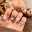 Nailbox [ Mã M34 ] Nail Tone Nâu Trầm Họa Tiết Siêu Cưng - Nail Ngắn Nhẹ Nhàng Đơn Giản