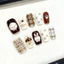 Nailbox [ Mã M34 ] Nail Tone Nâu Trầm Họa Tiết Siêu Cưng - Nail Ngắn Nhẹ Nhàng Đơn Giản