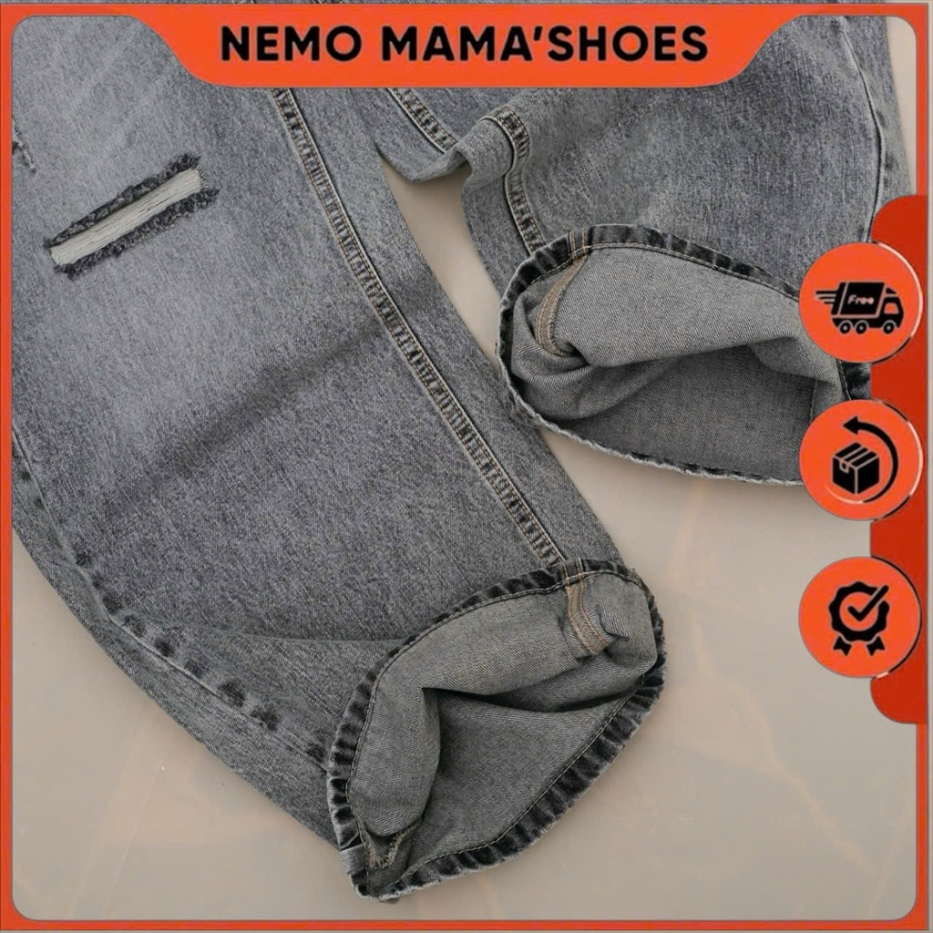 PULL&BEAR Quần Jean Nữ Ống Rộng Wash Xám Rách Nhẹ Cá Tính – Form Đẹp Dễ Phối Đồ (Q240430046)