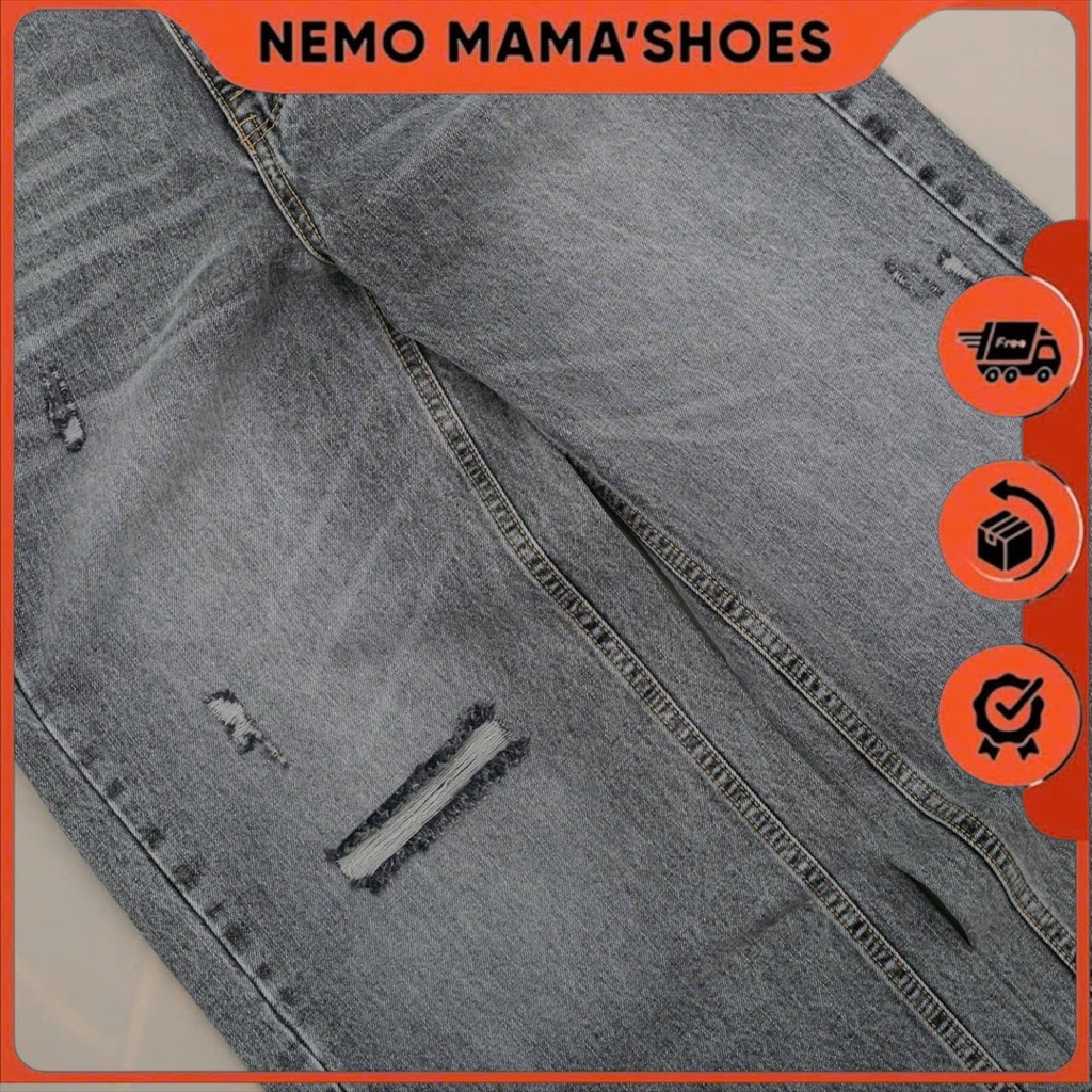 PULL&BEAR Quần Jean Nữ Ống Rộng Wash Xám Rách Nhẹ Cá Tính – Form Đẹp Dễ Phối Đồ (Q240430046)