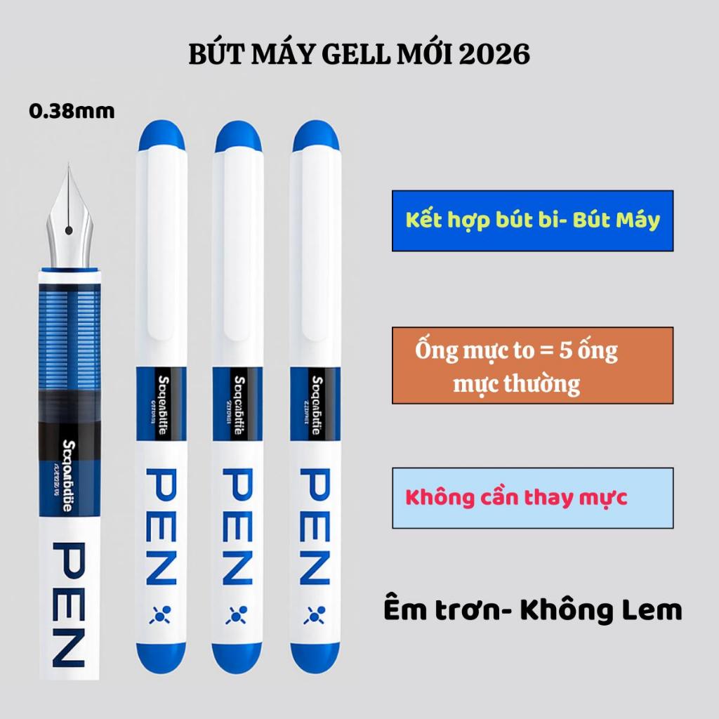 Bút Máy Học Sinh Tiểu Học Gell #F34-1: Mực Sẵn Không Thay Mực, Ngòi EF 0.38mm Viết Siêu Êm, Bền Bỉ & Sạch Sẽ