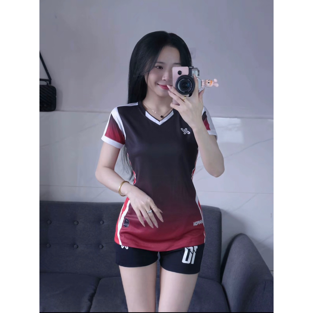 Bộ Quần Áo Bóng Chuyền Nam/Nữ A.m.a.c CHAMPION ,Đồ Bóng Chuyền Áo Thể Thao Chất Vải Mè Co Giãn , Có in Tên Số