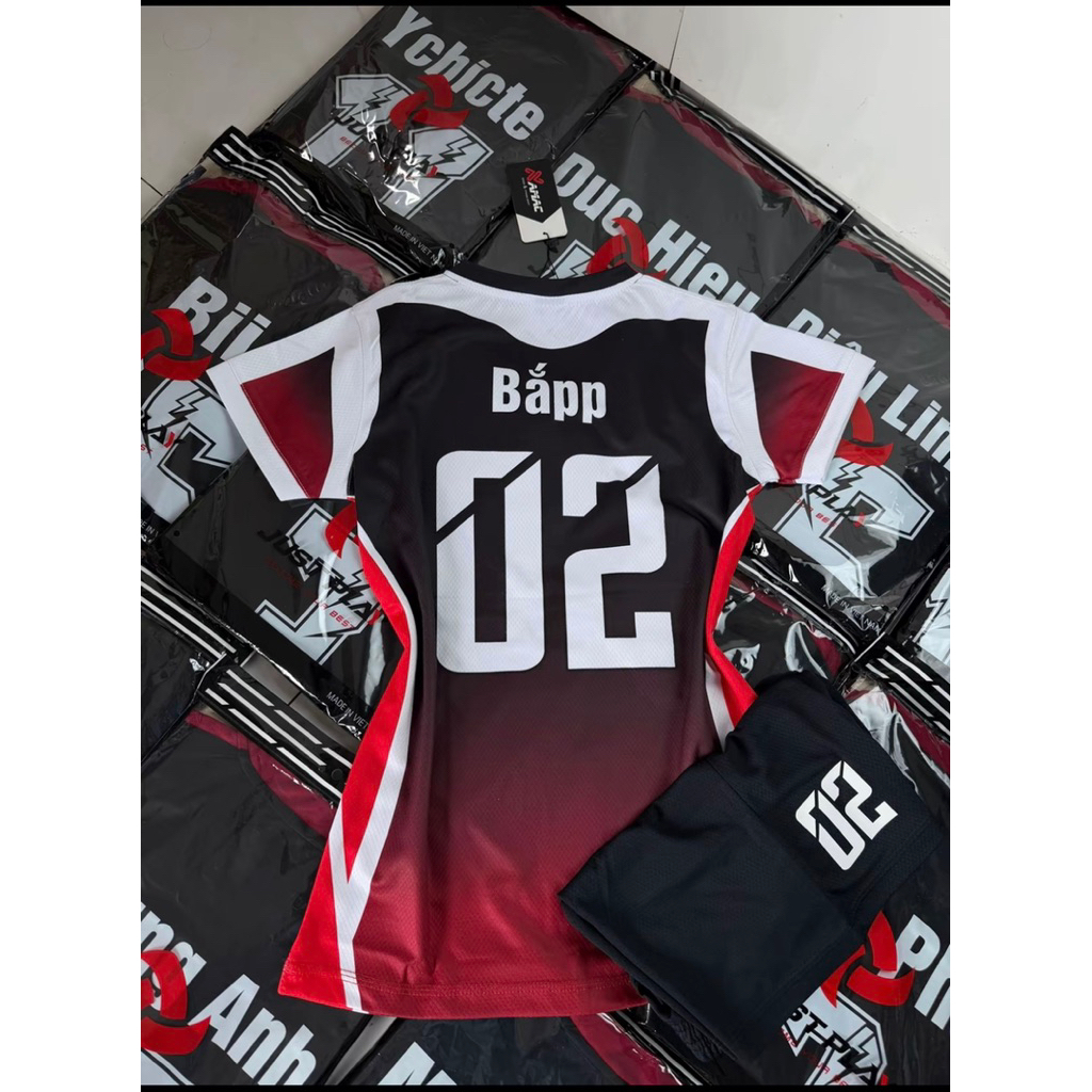 Bộ Quần Áo Bóng Chuyền Nam/Nữ A.m.a.c CHAMPION ,Đồ Bóng Chuyền Áo Thể Thao Chất Vải Mè Co Giãn , Có in Tên Số