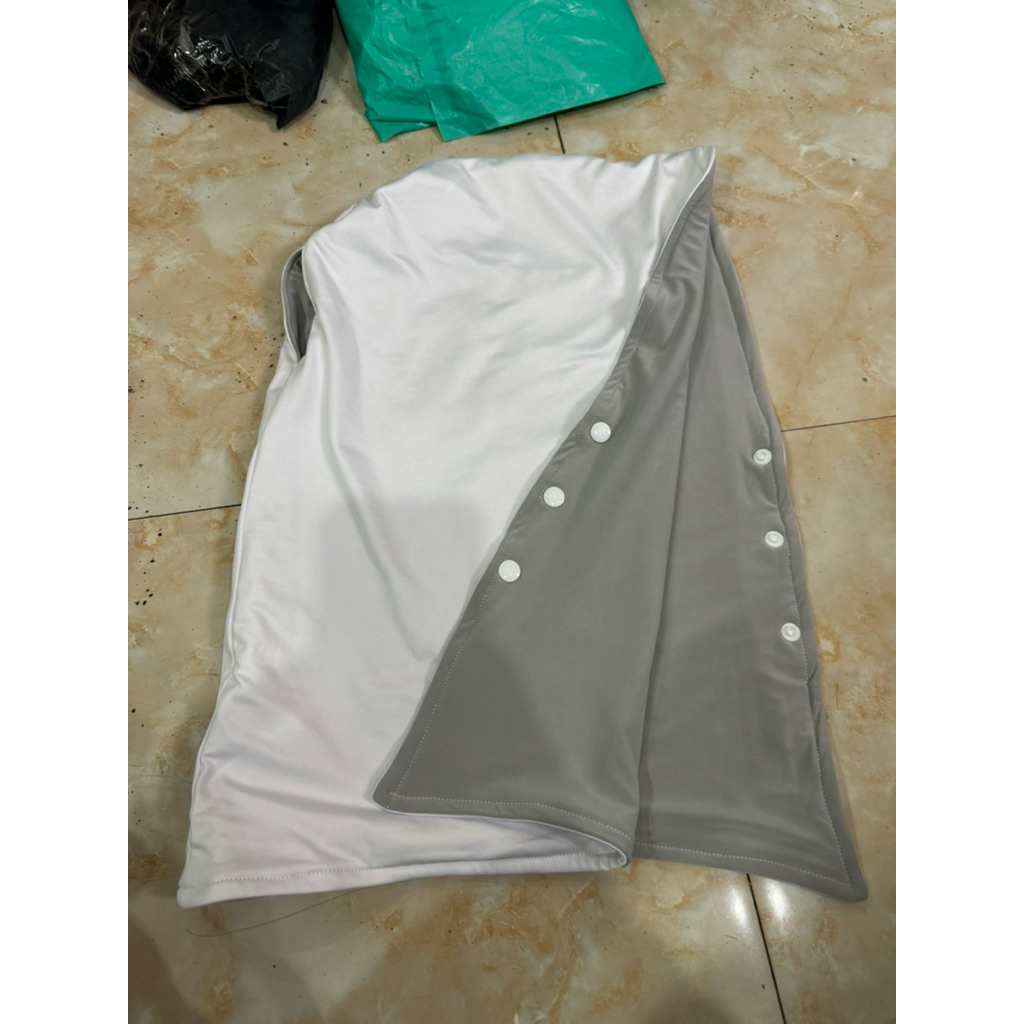 khăn chùm đầu màu xám vải thun lạnh cao cấp sờ mát tay