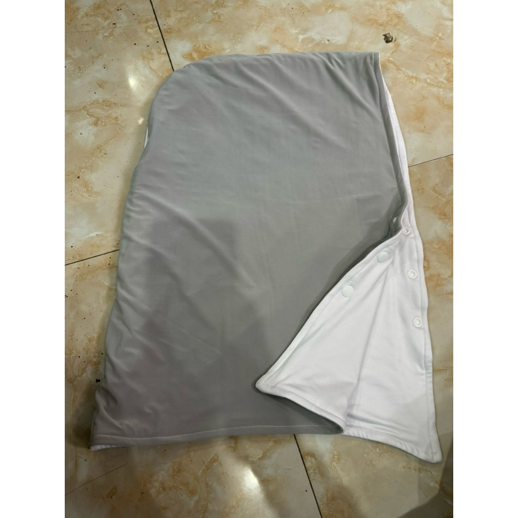khăn chùm đầu màu xám vải thun lạnh cao cấp sờ mát tay