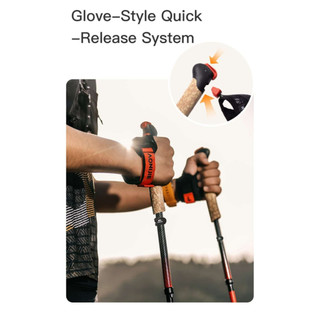 Cặp Gậy Chạy Trail Gậy Leo Núi Aonijie E4218 Gấp Gọn Sợi Carbon Nhẹ Tay Cầm Chống Trơn Trượt MINORI