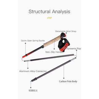 Cặp Gậy Chạy Trail Gậy Leo Núi Aonijie E4218 Gấp Gọn Sợi Carbon Nhẹ Tay Cầm Chống Trơn Trượt MINORI