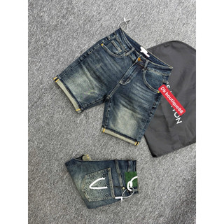 Quần Short Jean Nam Lưng Cao Form Chuẩn siêu cấp Quảng châu, Túi Sau Kẻ Sọc Thời Trang - DK Boutique