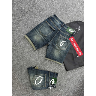 Quần Short Jean Nam Lưng Cao Form Chuẩn siêu cấp Quảng châu, Túi Sau Kẻ Sọc Thời Trang - DK Boutique